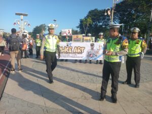 Operasi Patuh Candi, Polres Kebumen Sajikan Seni Budaya di Alun-alun Pancasila saat CFD